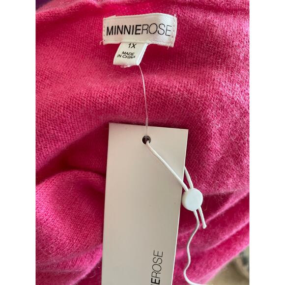 Minnie Rose Plus Size Cashmere Off the Shoulder Sweater - Picture 4 of 5